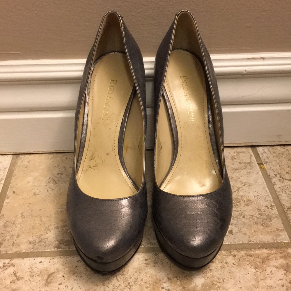 Pewter Platform pumps